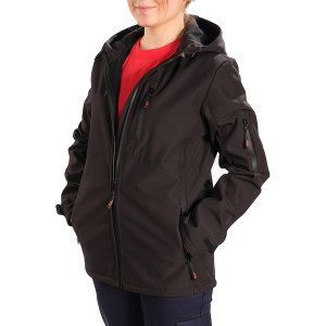 Softshell Mont Siyah Kapşonlu